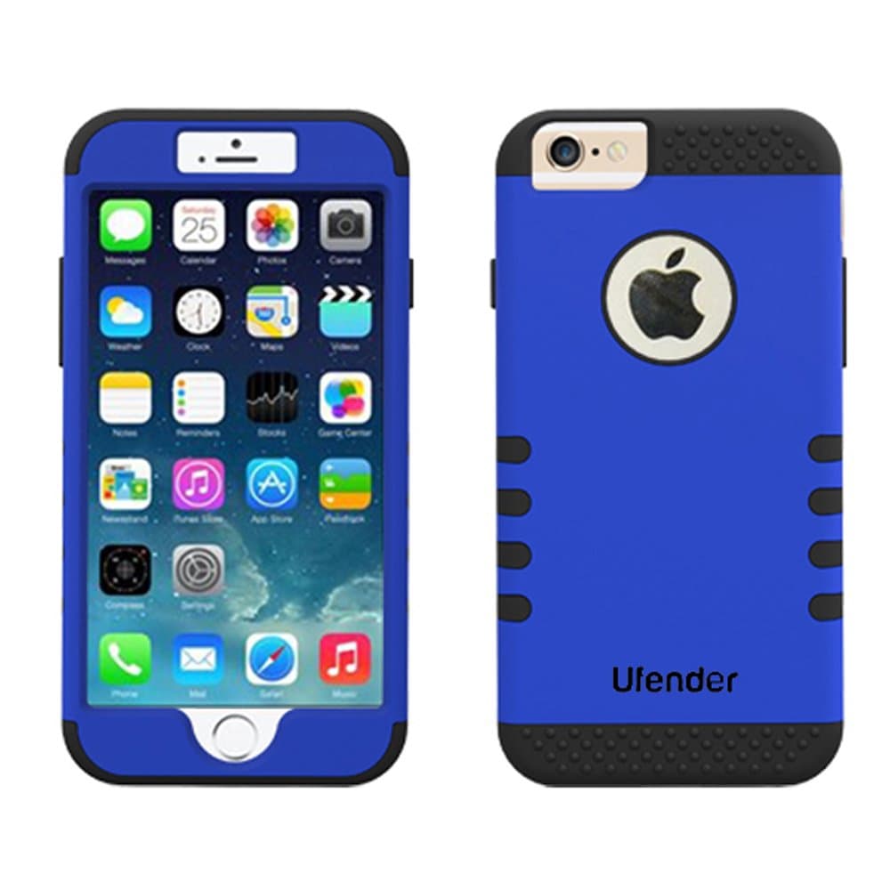 iPhone 6 Case, iPhone 6S Case, Ufender [Hybrid 3-in-1] Impact resistant Rugged Case Soft Silicone Interior Hard Exterior Shell Dual-Layer Scratch Resistance 3 Layer Slim Stylish (Dark Blue)