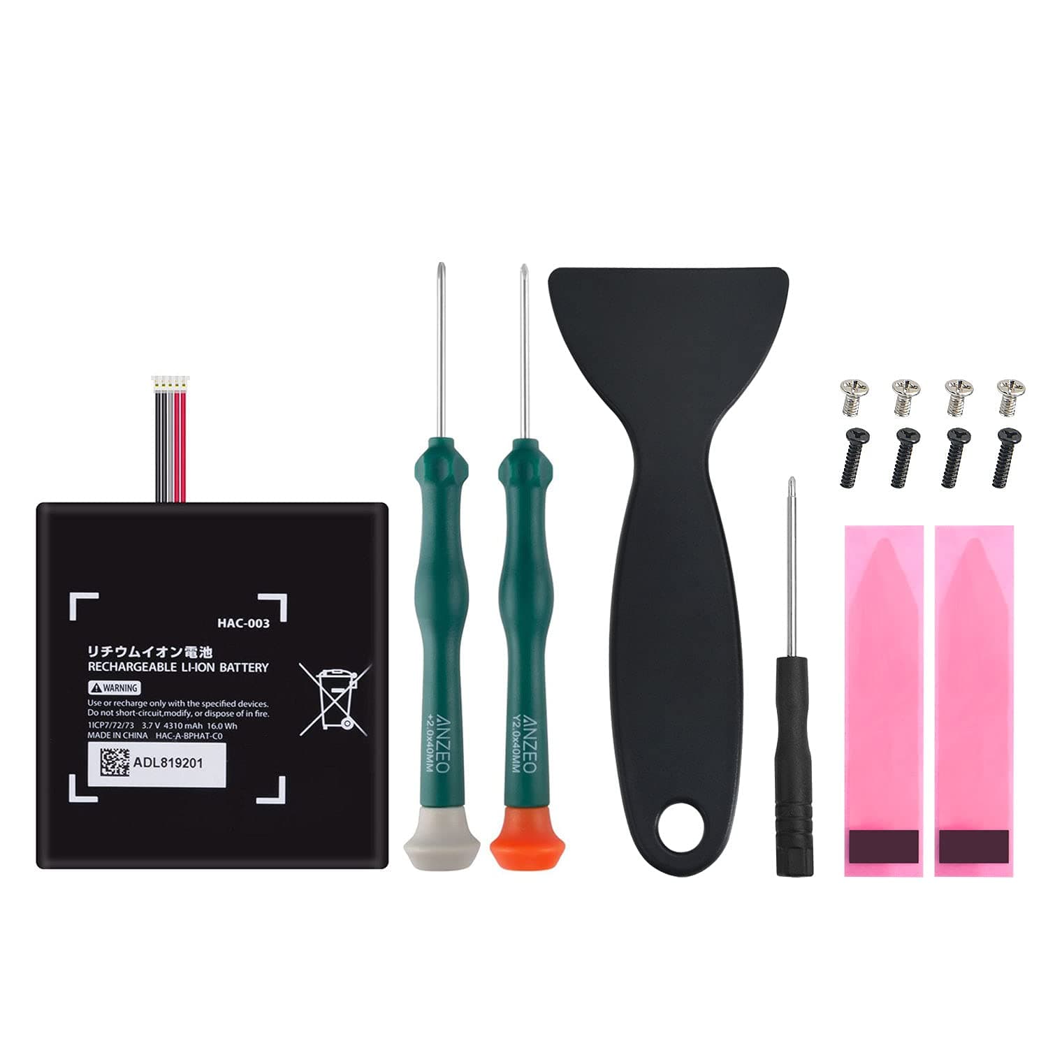 HAC-003 Battery Replacement Compatible with Nintendo Switch Console, 4310mAh Battery with Screwdriver Repair Tool Kit