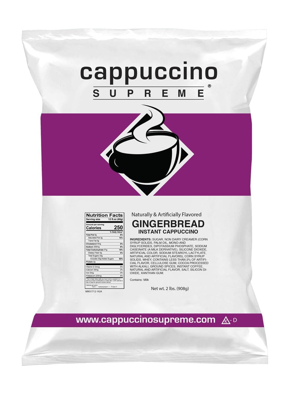 2 lb bag Gingerbread Instant Cappuccino Mix