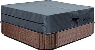 UCEDER Waterproof Hot Tub Cover -Outdoor Spa Cover Cap(Actual Size 97''x97''x20'' Fit 95''x 95'') 600D Heavy Duty Polyester Hot Tub Cover Protector(Dark Gray)