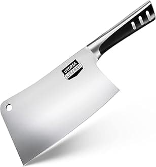 Utopia Kitchen 6 Inch Cleaver Knife Stainless Steel Chopper Butcher Knife for Home Kitchen and Restaurant Black