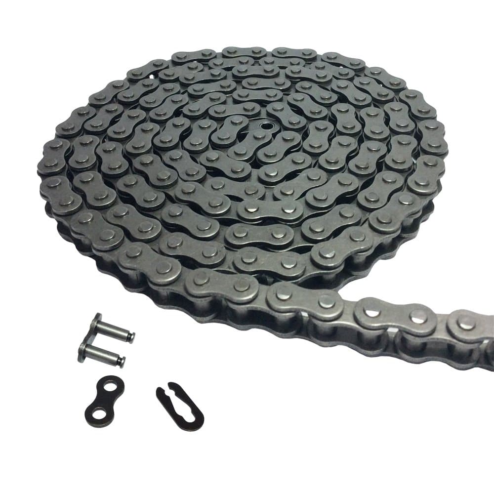 KOVPT 10Ft #40 Heavy Duty Roller Chain with 1 Connector Link for Go Kart, Mini Bike, Garage Gate Chain Replacements
