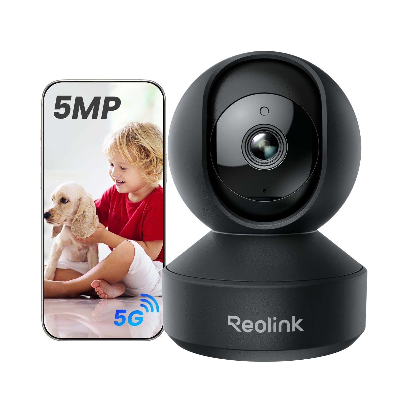 REOLINK - Indoor Security Camera, 2.4/5GHz Wi-Fi, E1 Pro 4MP HD Plug-in for Pets, 360 Degree Baby and Pet Monitor with Auto Tracking, Detection