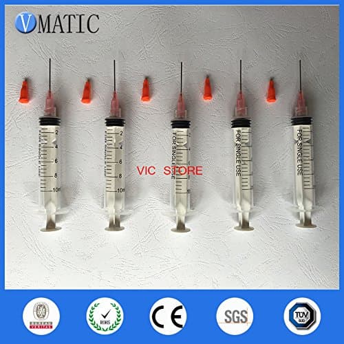5pcs Non Sterilized Car Perfume Refilling Ink 10 Ml 10Cc Plastic Manual Syringe with 1 Inch Needles & Stoppers