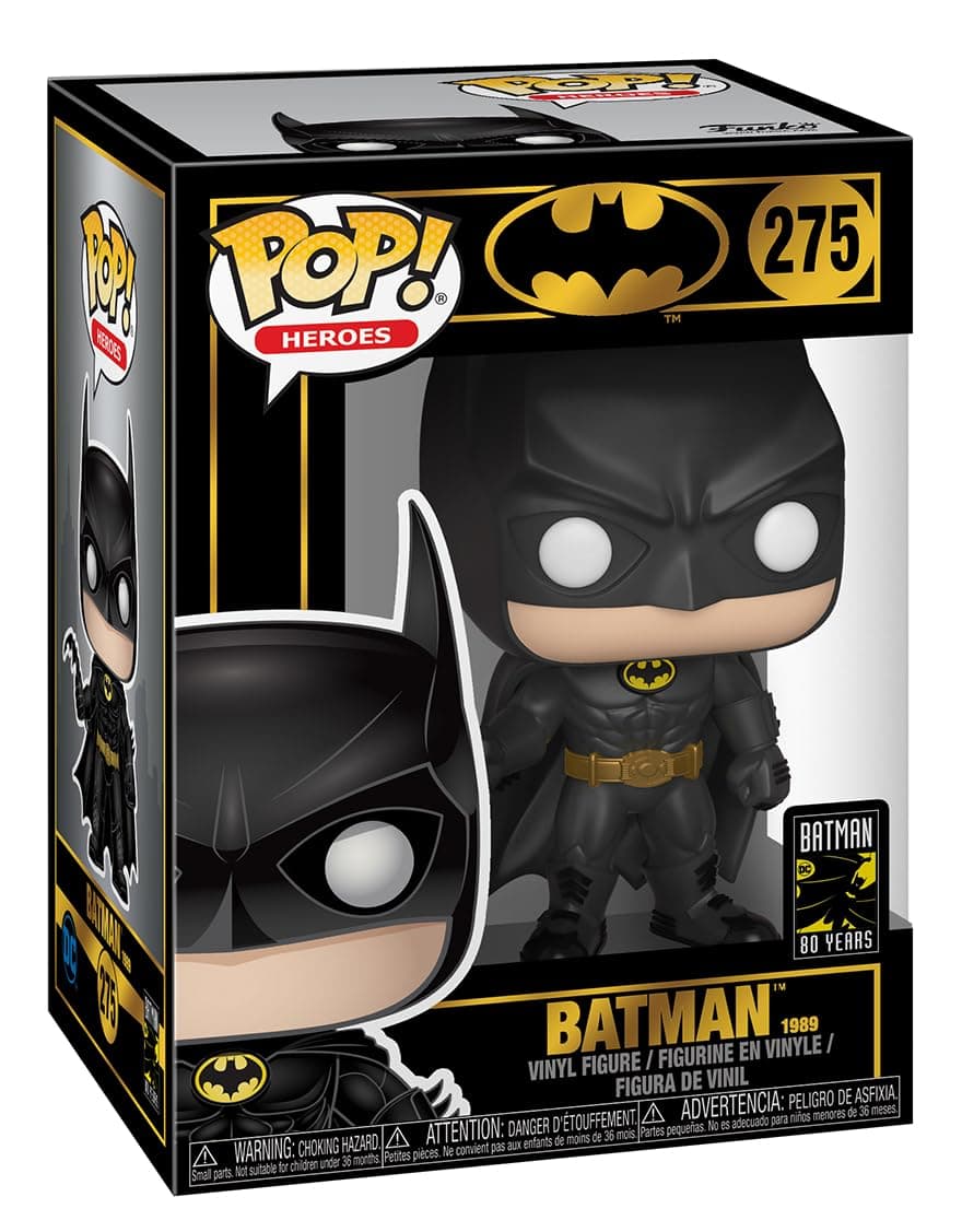 Pop Heroes: Batman 80th - Batman - (1989),Multicolor, Standard - DC Comics - Collectable Vinyl Figure - Gift Idea - Official Merchandise - Toys for Kids & Adults - Superheroes Fans
