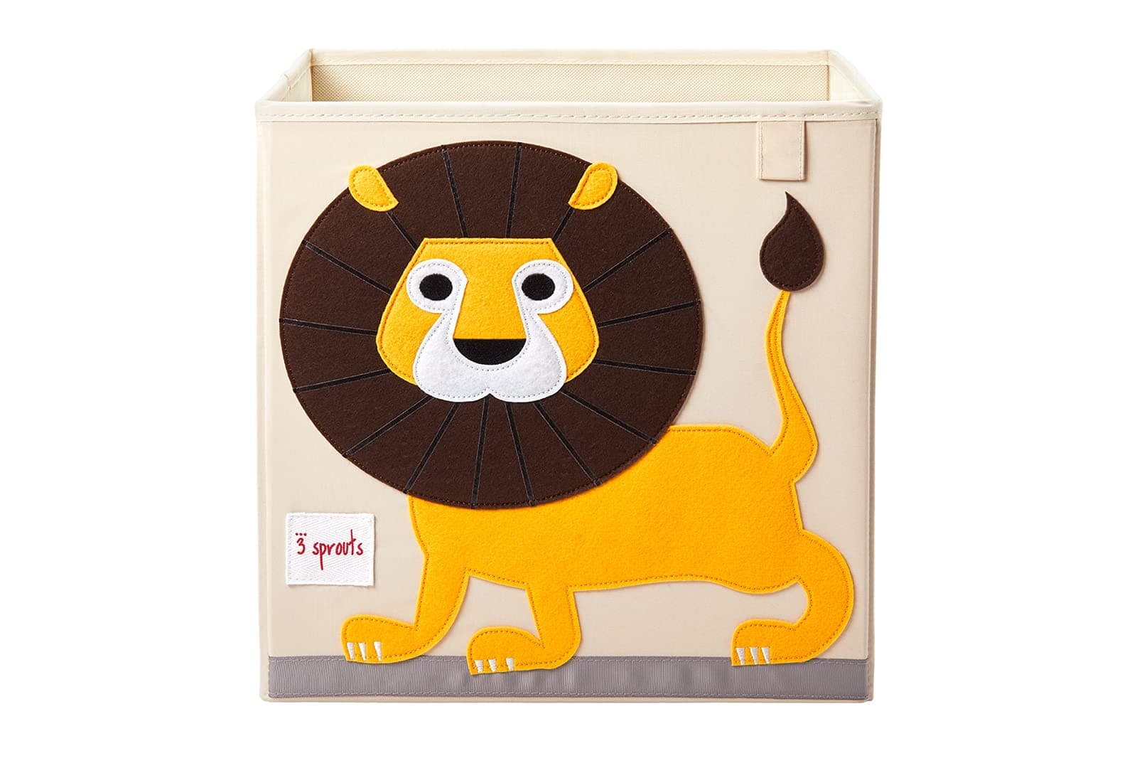 3 Sprouts Cube Storage Box - Organizer Container for Kids & Toddlers, LION