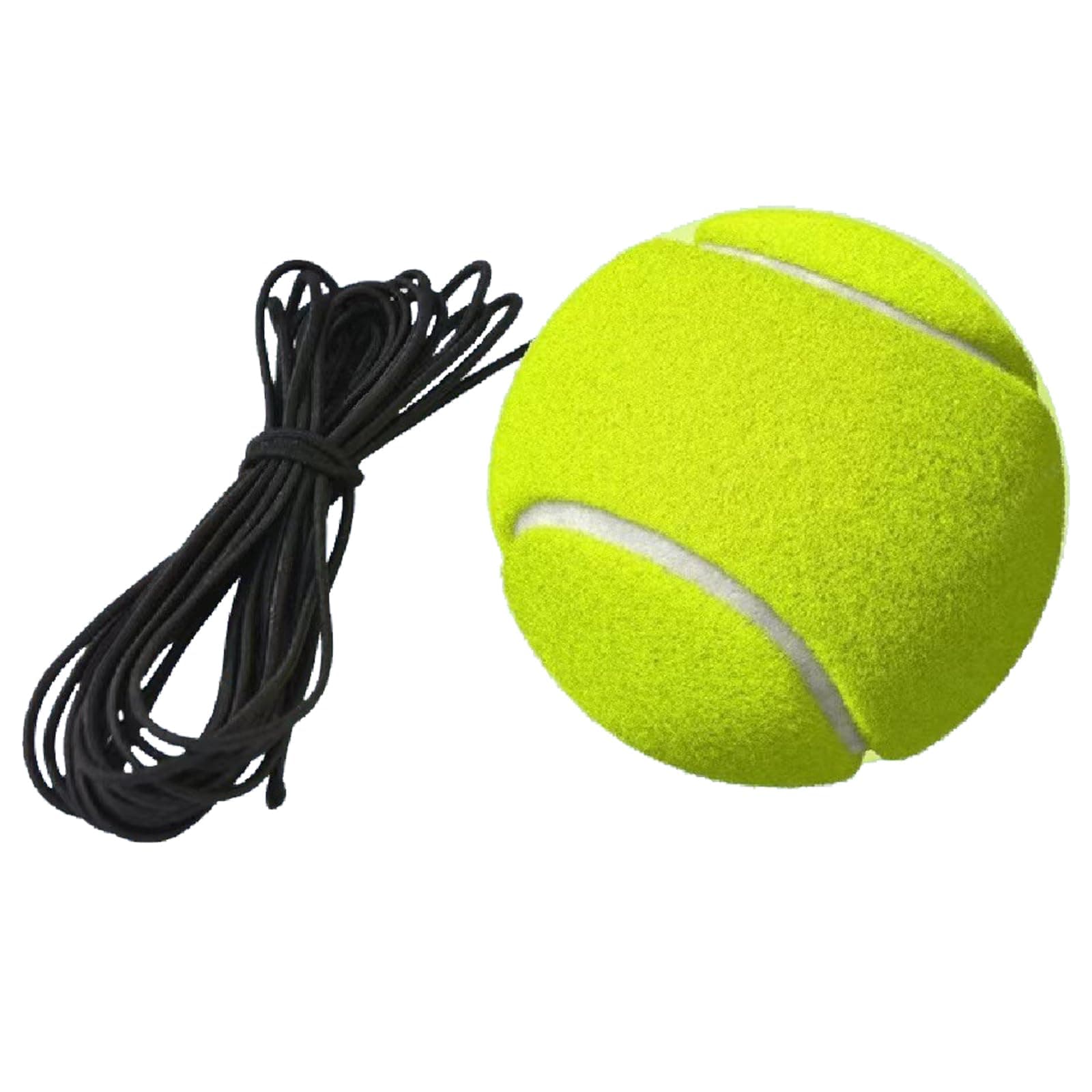 Tennis Trainer Rebound Ball with String, Self-Practice Solo Practice Replaced Ball with Elastic Black Rope