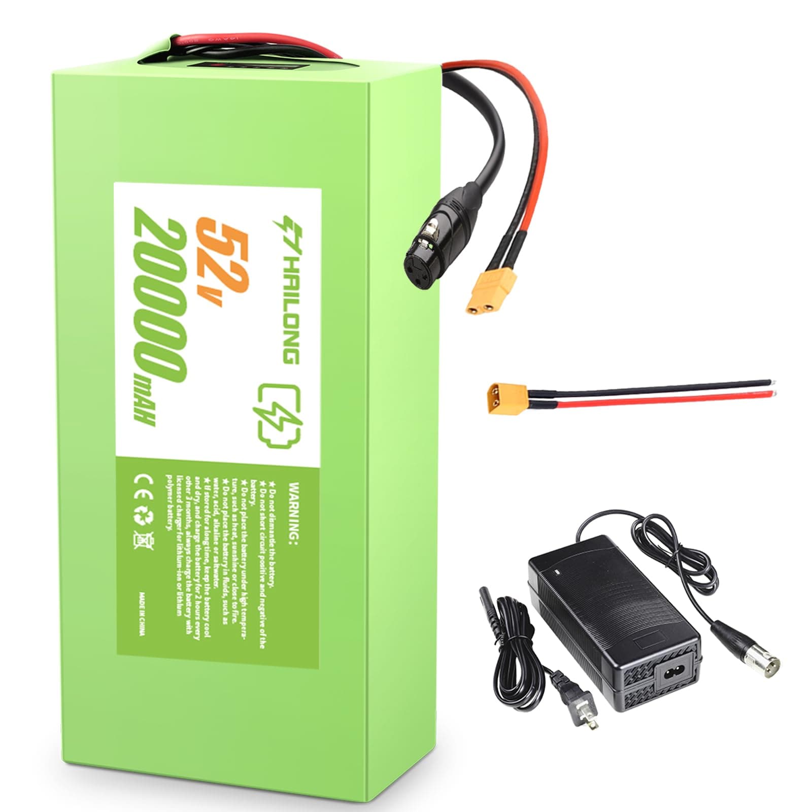52V 20Ah Universal Power Pack Replacement Battery| 40A BMS & Waterproof PVC Case | XT60/T-Plug Ready | 200-1500W Systems Support