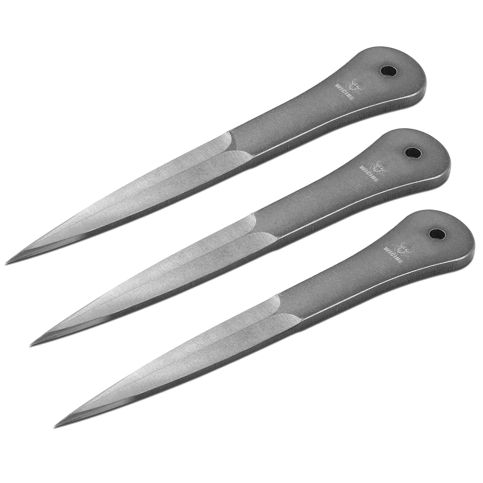 9.5 Inch Throwing Spikes - 0.236" Thick Full Tang Design, with Nylon Sheaths for Recreation and Competition - 3 Pack