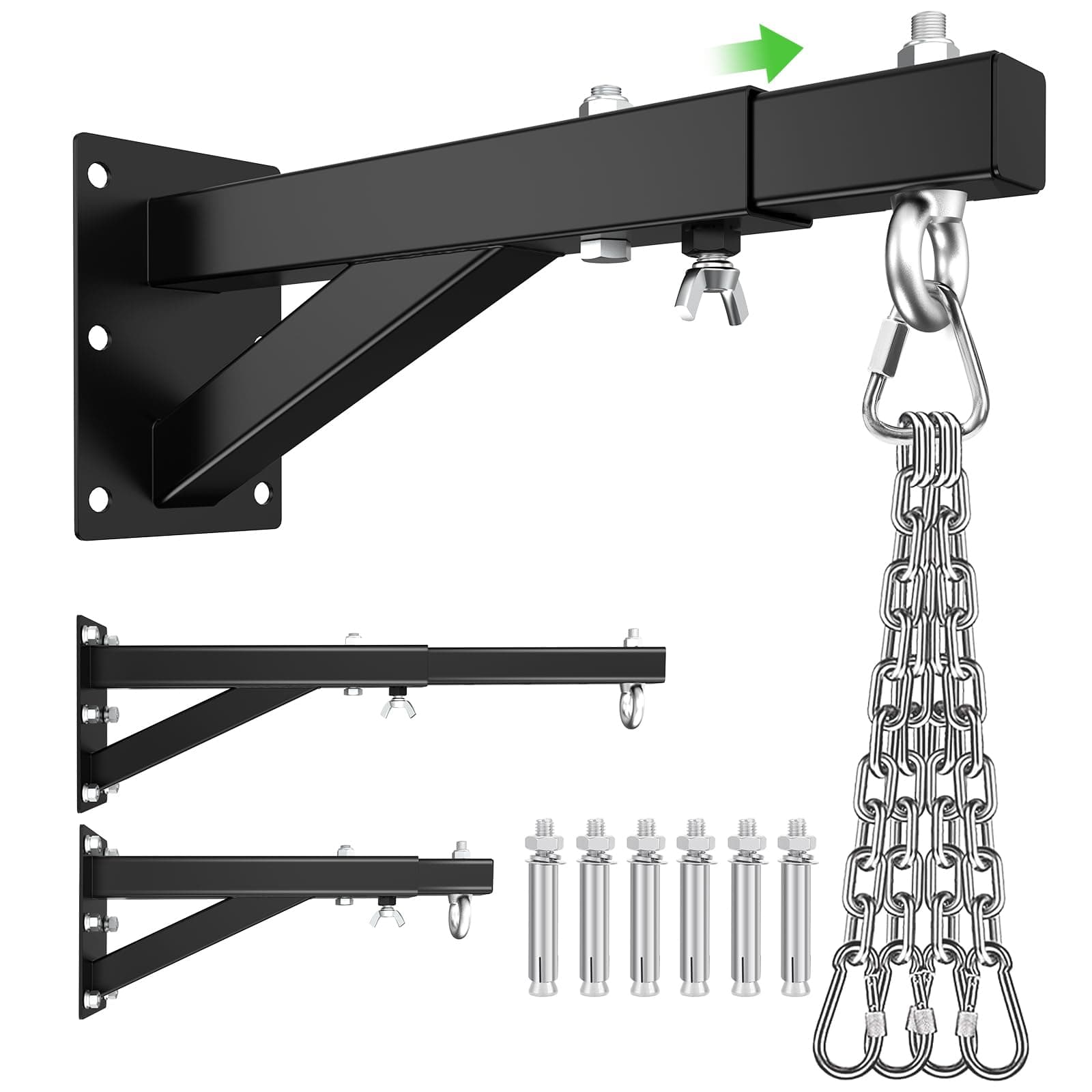 Eapele Heavy Bag Mount, Adjustable Punching Bag Wall Mount Bracket for Boxing and Muay Thai Training, Heavy Duty 500 lbs Boxing Bag Hanger for Home Gym MMA, Punching Bag Holder Stand for Hanging Bag