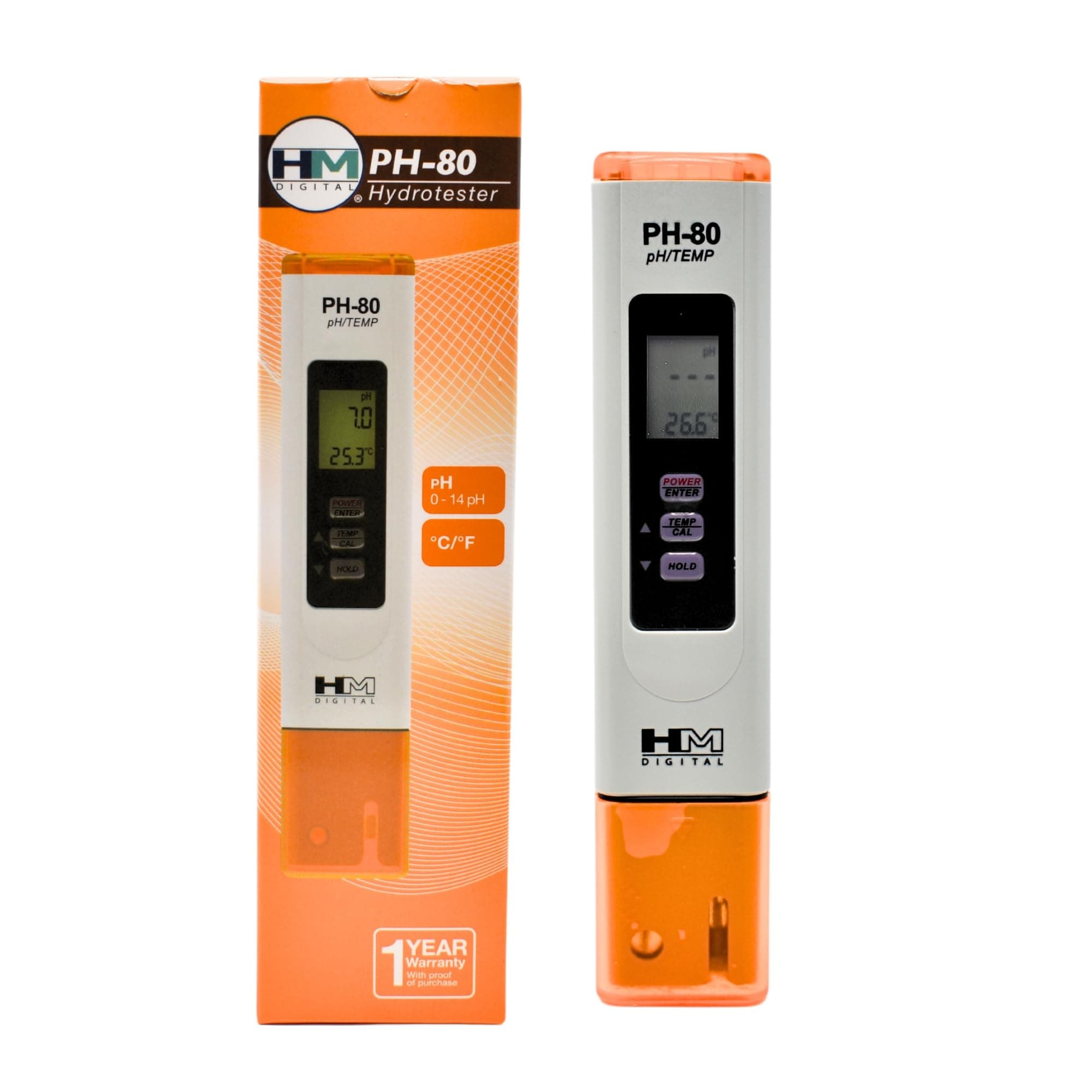 HM Digital pH Meter pH-80 Hydrotester LCD Display With Auto Calibration & Temperature Display