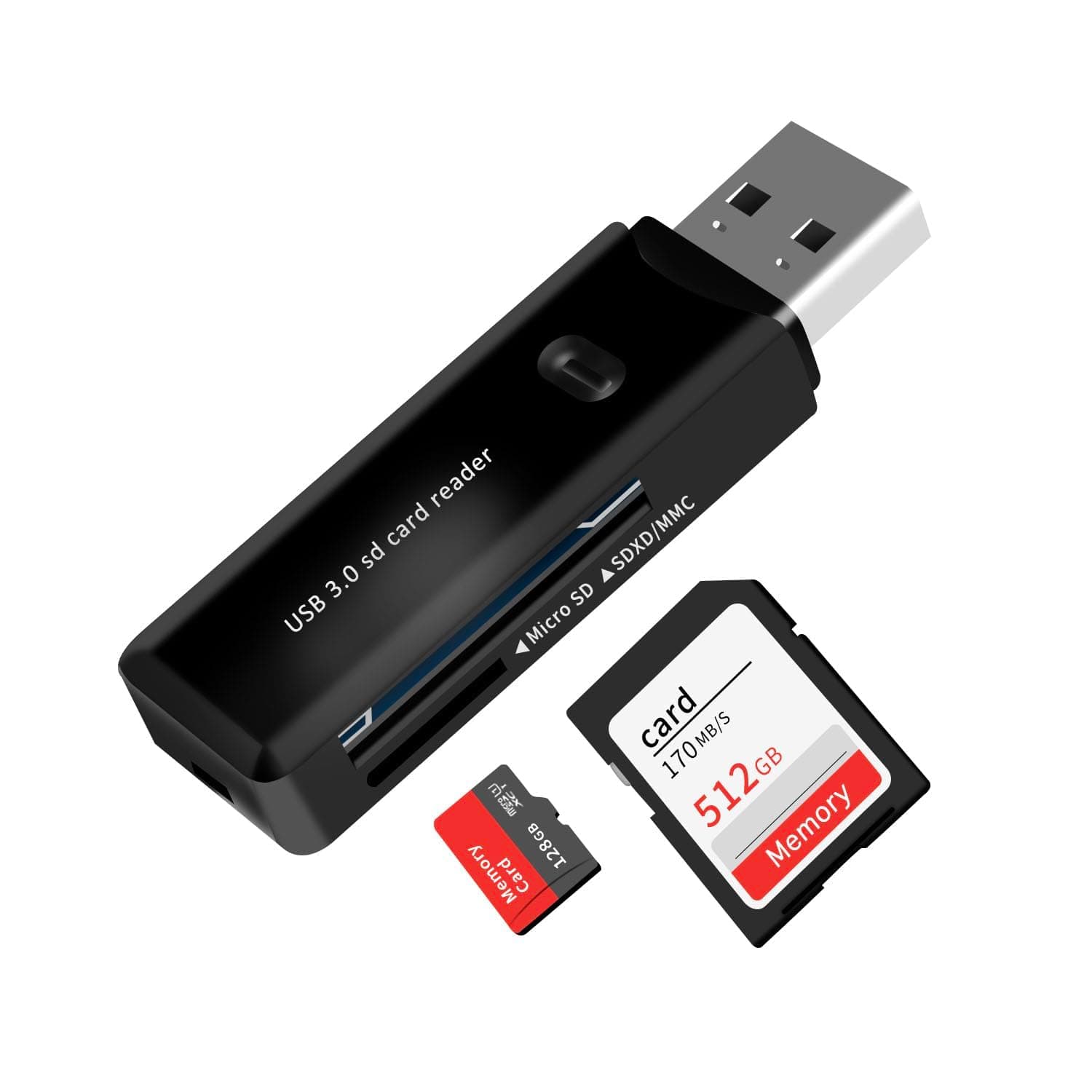 USB 3.0 SD/TF Card Reader - High-Speed Multi Memory Card Adapter for PC, Laptop, Phone
