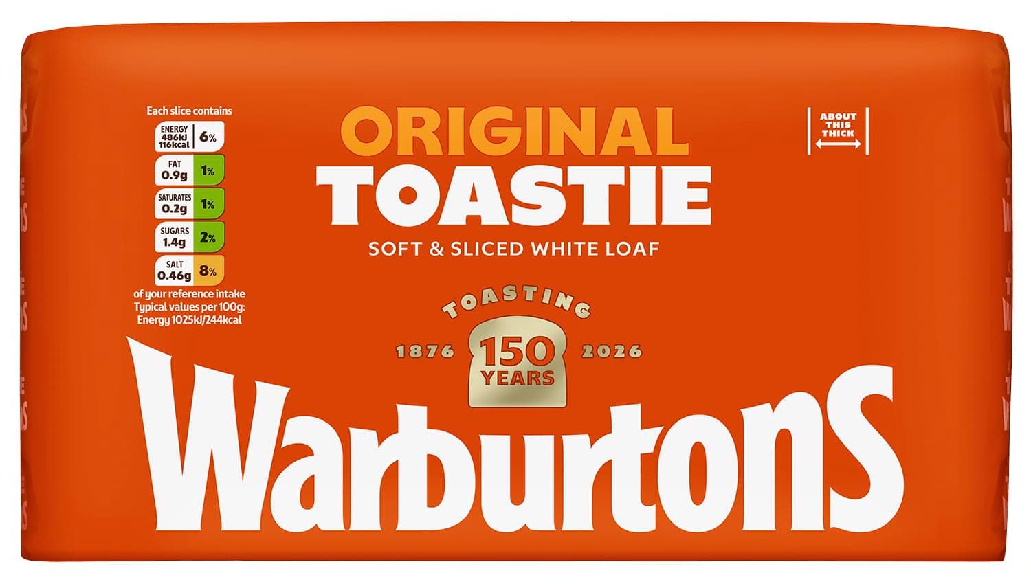 Warburtons Toastie White, 800g