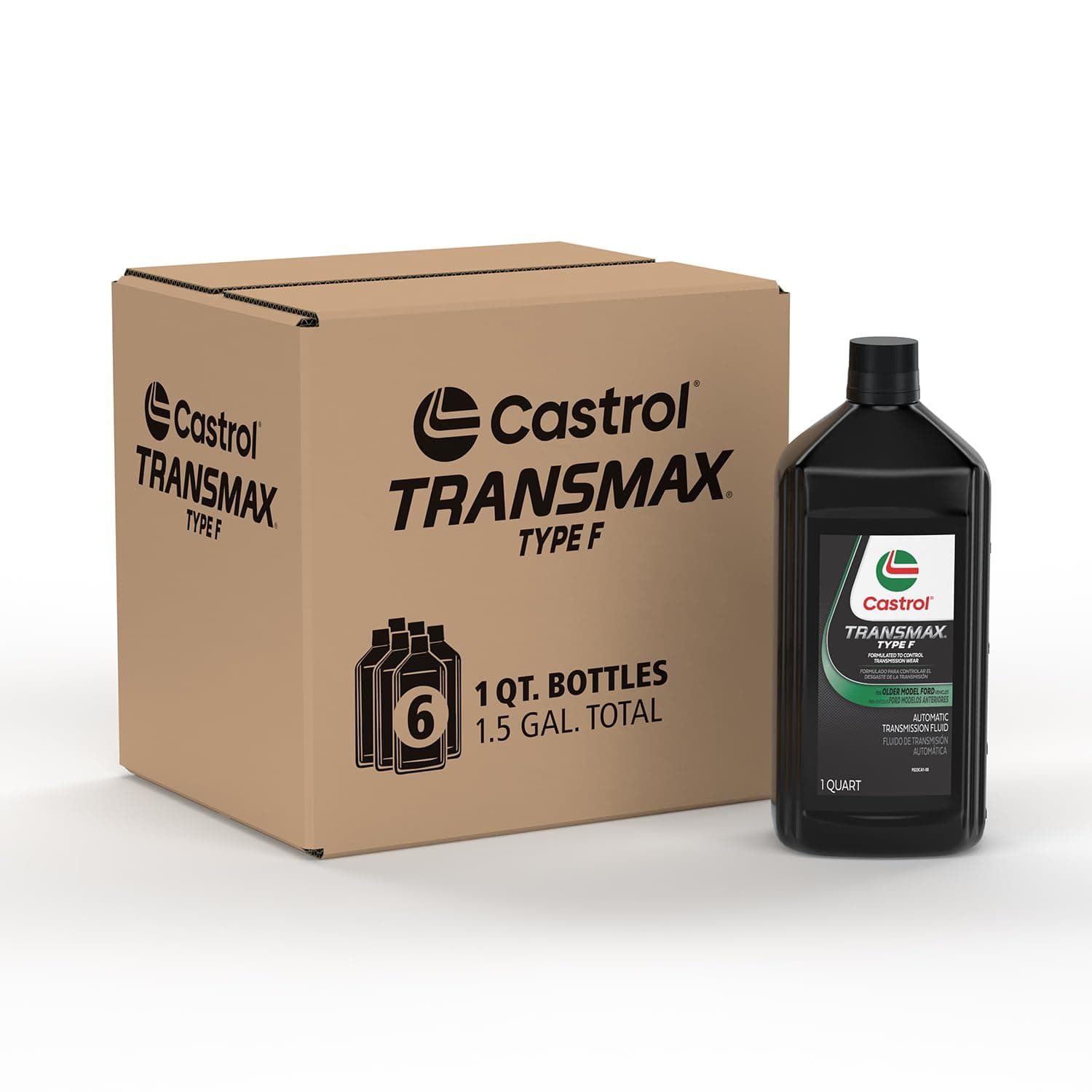 Castrol Transmax Type F Automatic Transmission Fluid, 1 Quart, Pack of 6