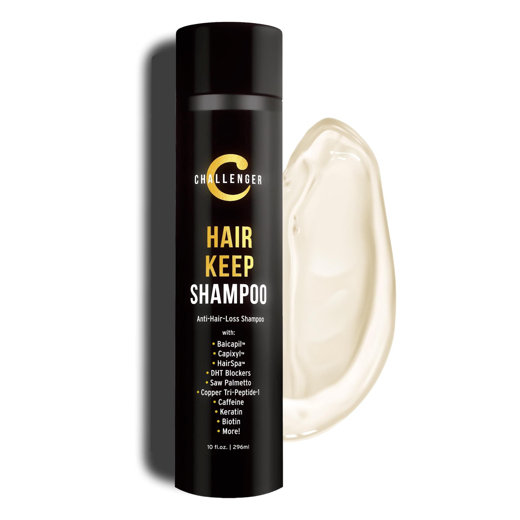 Challenger (Shampoo) - Hair Keep Shampoo - 300ml New DHT Blocking, Anti-Hair Loss Shampoo - with Baicapil, Capixyl, HairSpa, Caffeine, Biotin, Hyaluronic Acid, Copper Tri-Peptide 1, Saw Palmetto, More