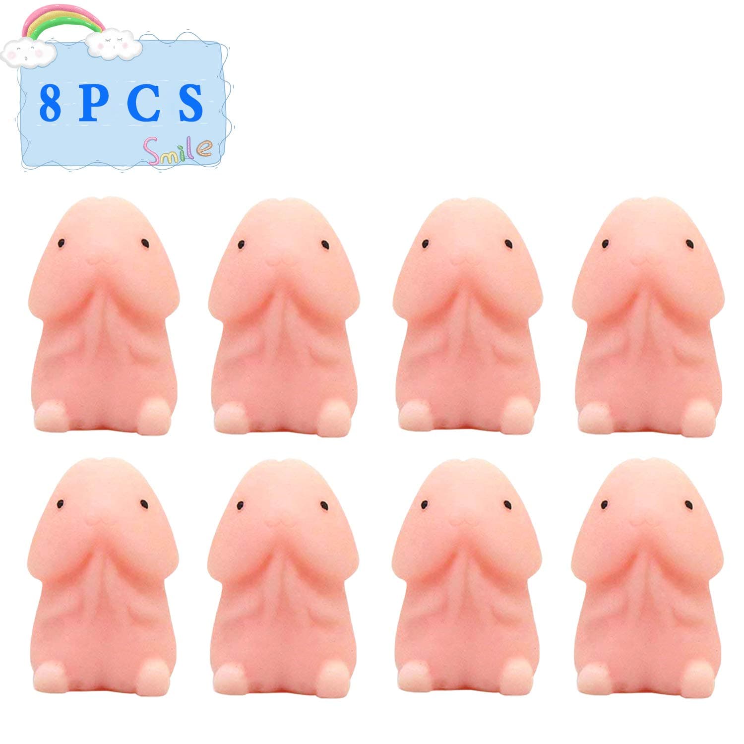 Novelty Squishy Toy Ding Ding Squishy 8PCS Mini Squeeze Ball Slow Rising Anti Stress Dolls Tricky Halloween Stress Relief Toy for Women Men
