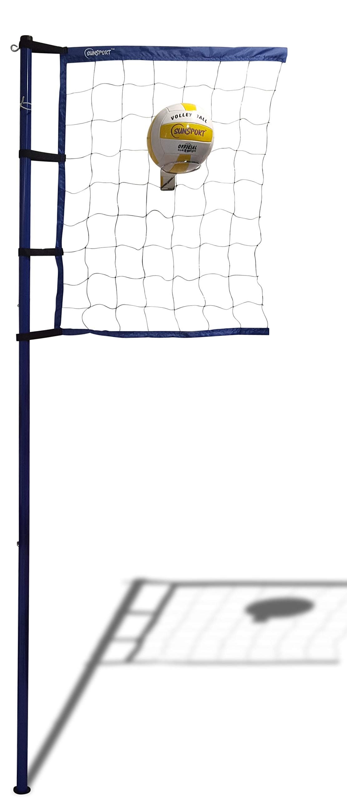 SunSport Volleyball Set - Includes Net, 6 Poles, Extra Straps, Durable Carry Bag & Instructions | Summer Sports
