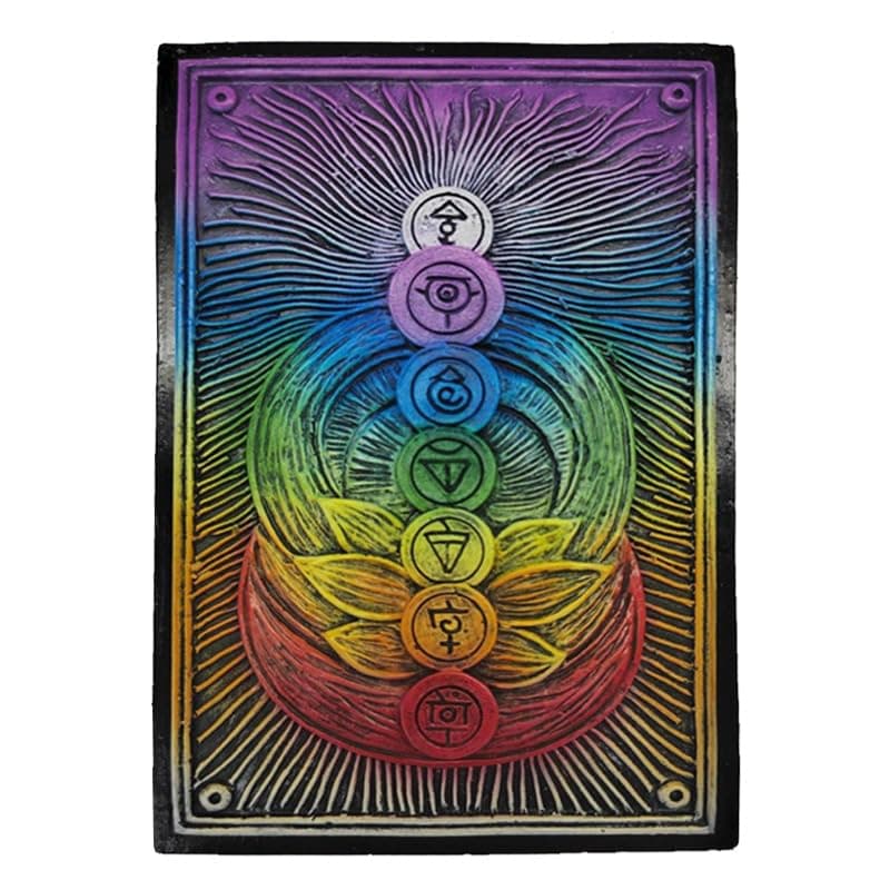 Pacific Giftware Chakra Rainbow Tarot Box with Vibrant Seven Chakra Symbols Perfect for Storing Tarot Cards Jewelry Keepsakes or Personal Storage 5.7" Long