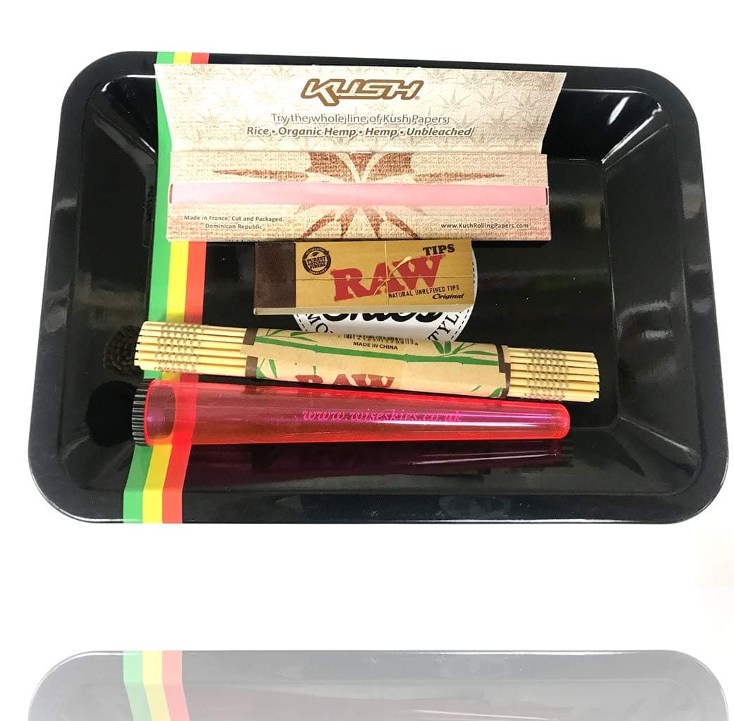 Pink Rolling Paper Set, Pink Cone Holder, RAW Tips, Raw Rolling Mat - Smoking Rolling Tray Set