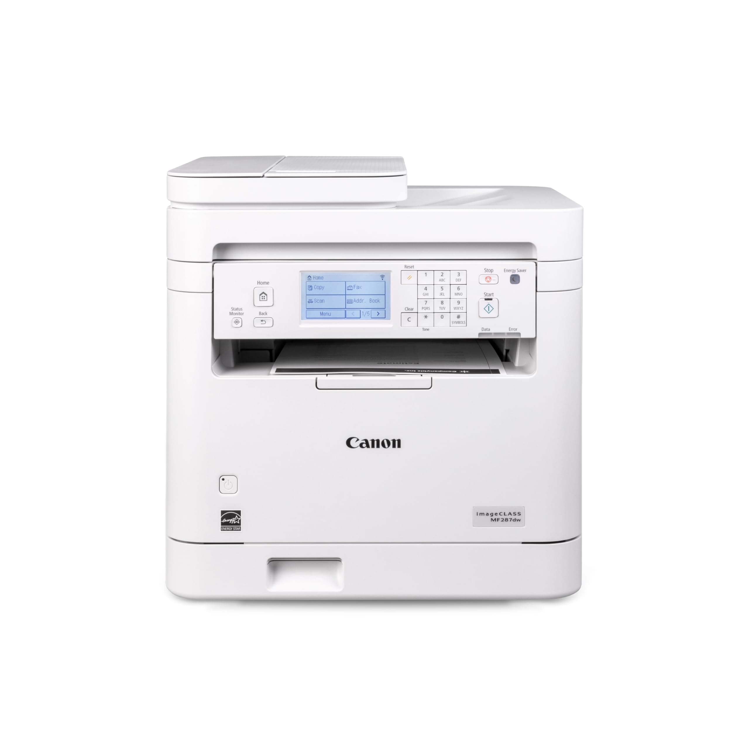 Canon imageCLASS MF287dw - Monochrome, Duplex, Wireless Laser Printer, All-in-One Print, Copy, Scan, Fax, Auto Document Feeder, 1 Year Limited Warranty, 35 PPM, White