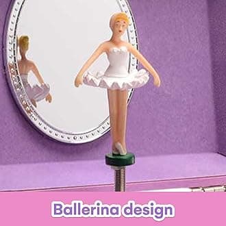 Jewelkeeper Girl's Musical Jewelry Storage Box, Enchanted Ballerina Design, Swan Lake Tune