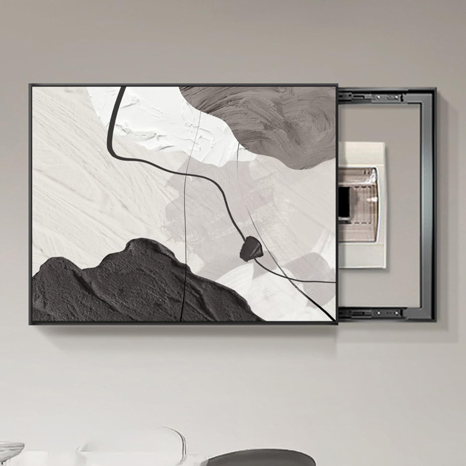 G,70X50cm, Electric Box Cover Push And Pull Modern Decorative Electric Box Cover Electric Meter Box Counters Decoration Hide Paintings Creative Simple Design Distribution Box Painting [Energy Class A]
