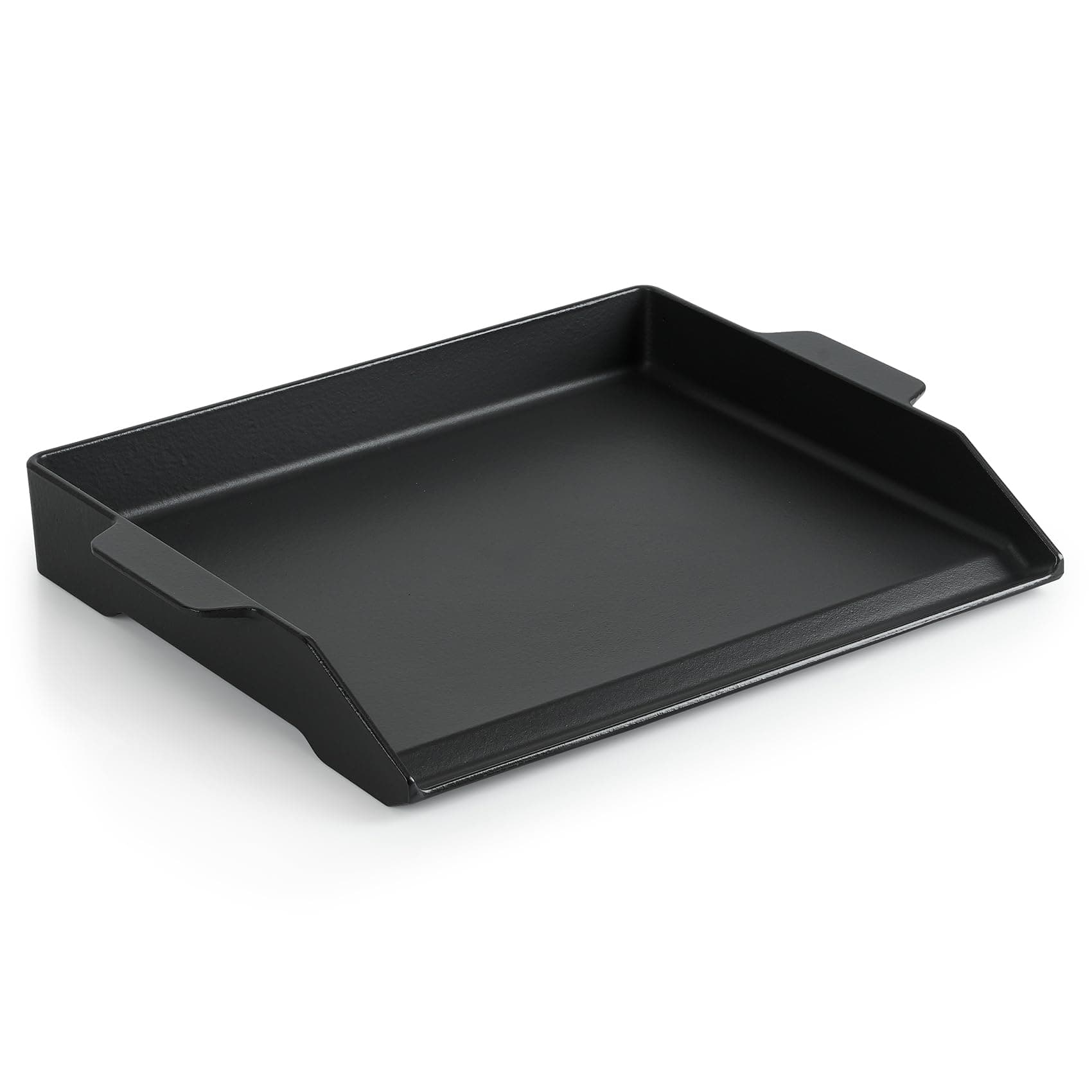 Onlyfire Universal Cast Iron Cooking Griddle, Nonstick Coating Griddle Flat Top Grill Plate with Extra High Sidewalls for Charcoal, Gas Grills and Range Oven, 18.5" × 14"