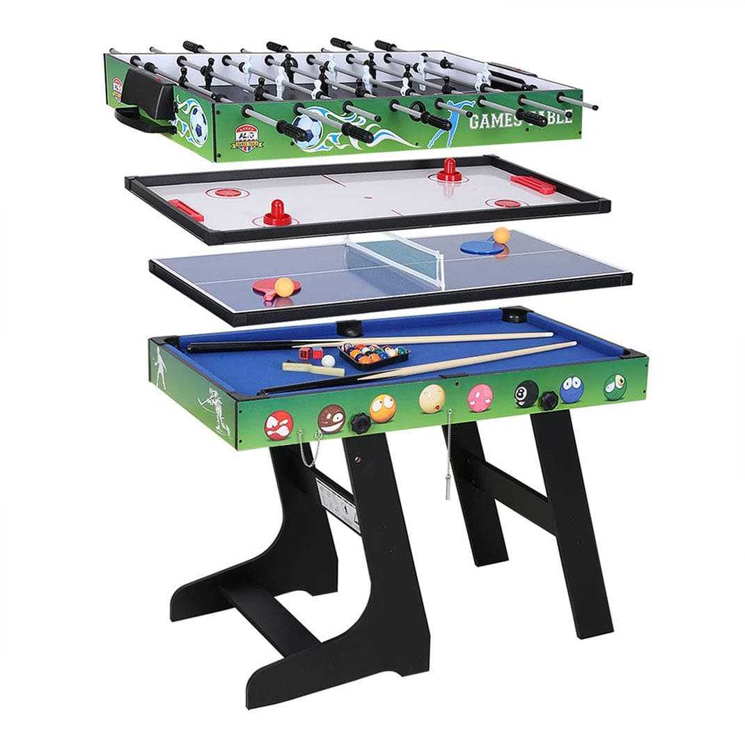 4ft 4 in 1 Multi-function Table Contaning Foosball, Hockey, Table Tennis and Billiards Table for Home Use