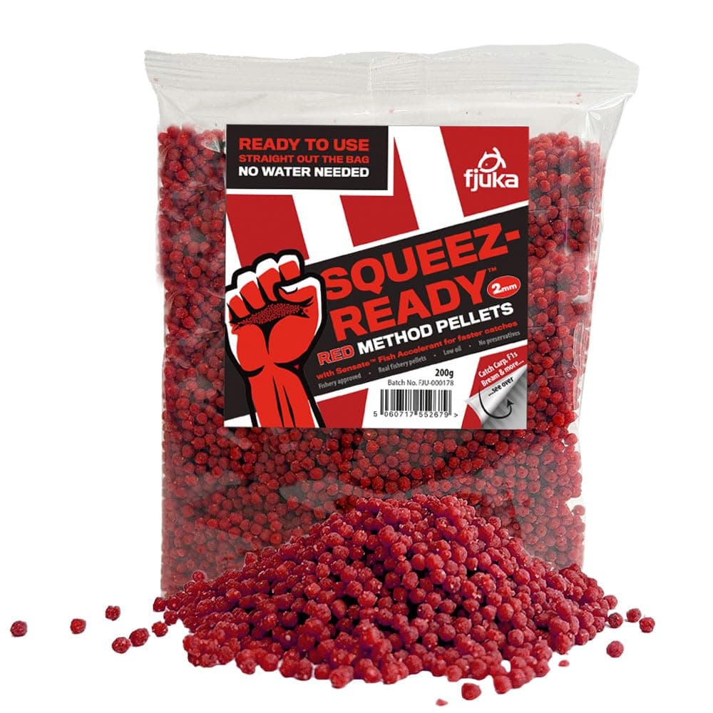 Fjuka Red Squeez-Ready Method Pellet 200g | Ready-prepped 2mms | Carp, F1s, tench, bream