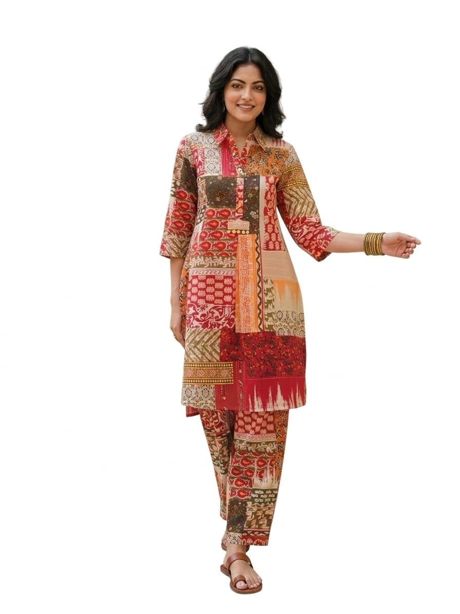 NAINVISH Women's Cotton Blend Floral Co-Ord Set