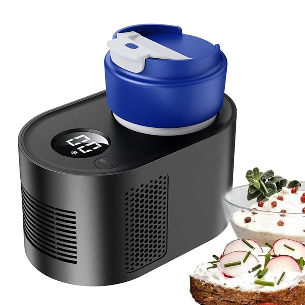 Fully Automatic Yogurt Maker, 3 in 1 Yoghurt Maker Machine with LCD Display Timer, Dual Function of Hot and Cold, Ideal for Homemade Individual Yoghurt Pots black