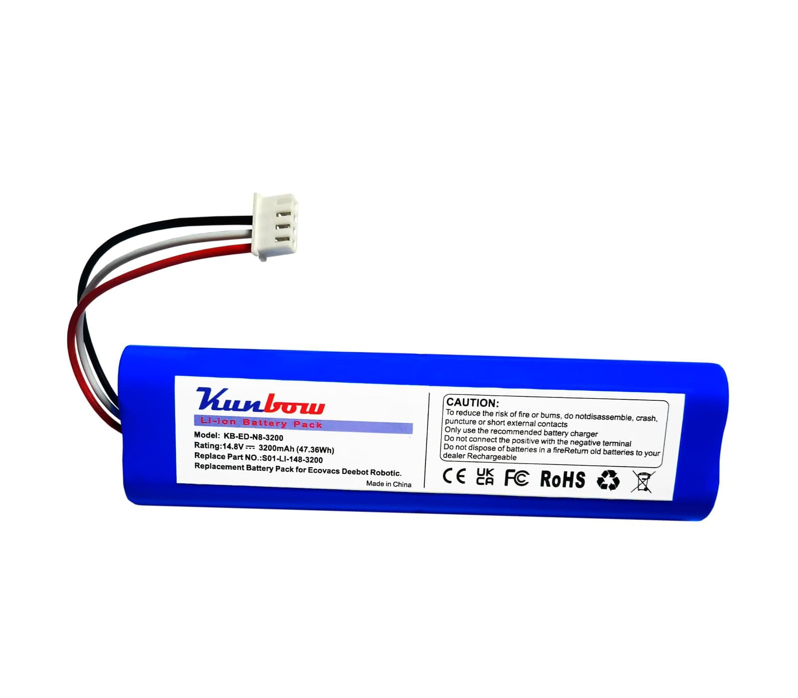 3200mAh Replacement Battery for Ecovacs Deebot N8, Deebot N8+, Deebot N8 Pro, Deebot N5, Deebot Ozmo 900, Ozmo 920, Ozmo 930 Vacuum Cleaner. (14.8V/47.36Wh)