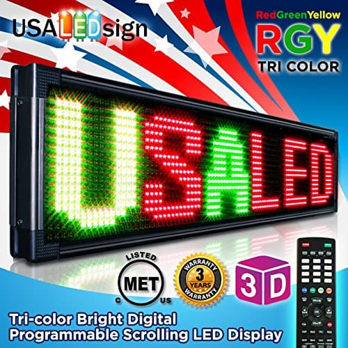 LED Signs 53" X 15" Tri-Color Bright Digital Programmable Scrolling Message Display/Business Tools