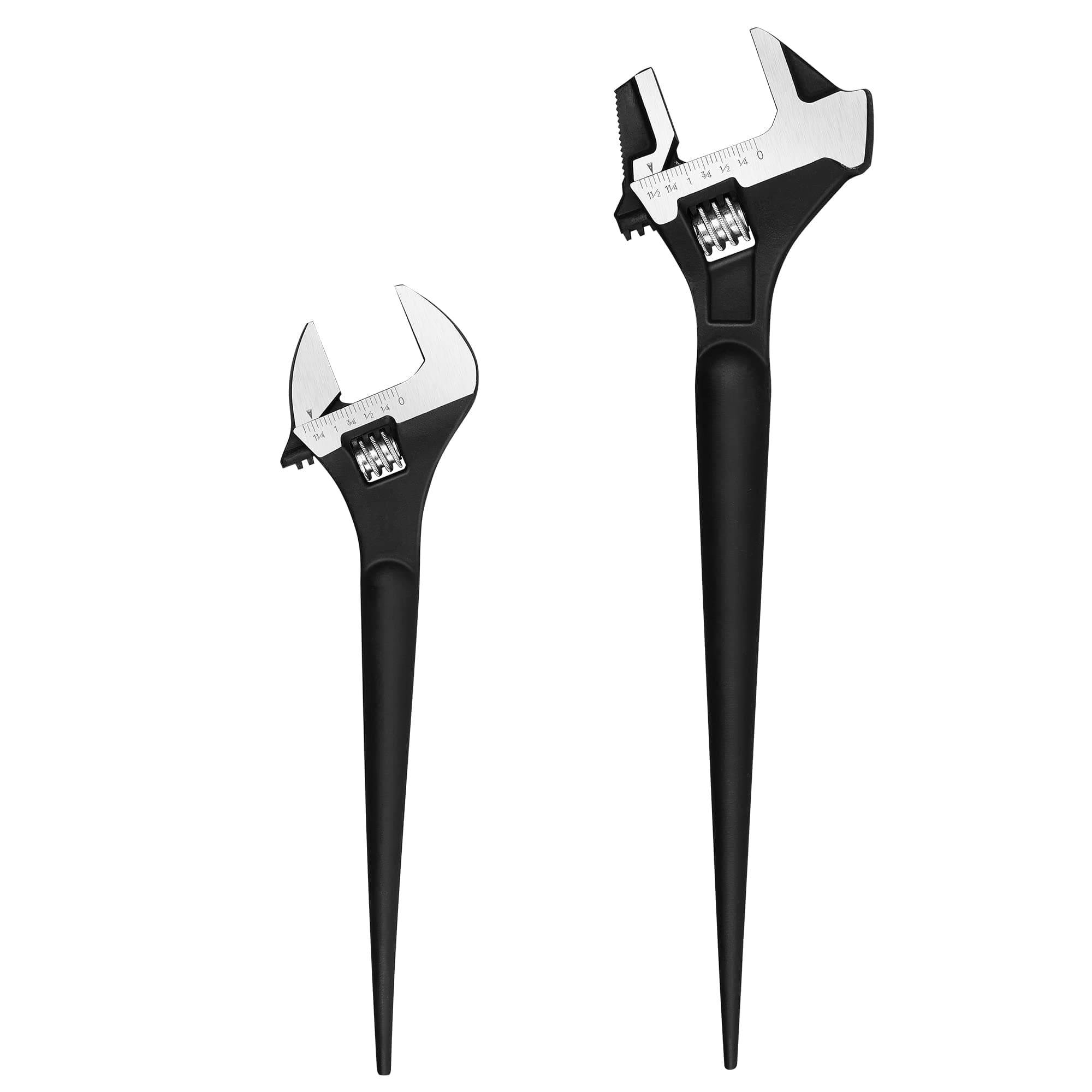 2 Pieces Spud Wrenches Set, 12 inch Adjustable Spud Wrench, 16 inch Spud Wrench with Reversible Jaw, Hammer Head