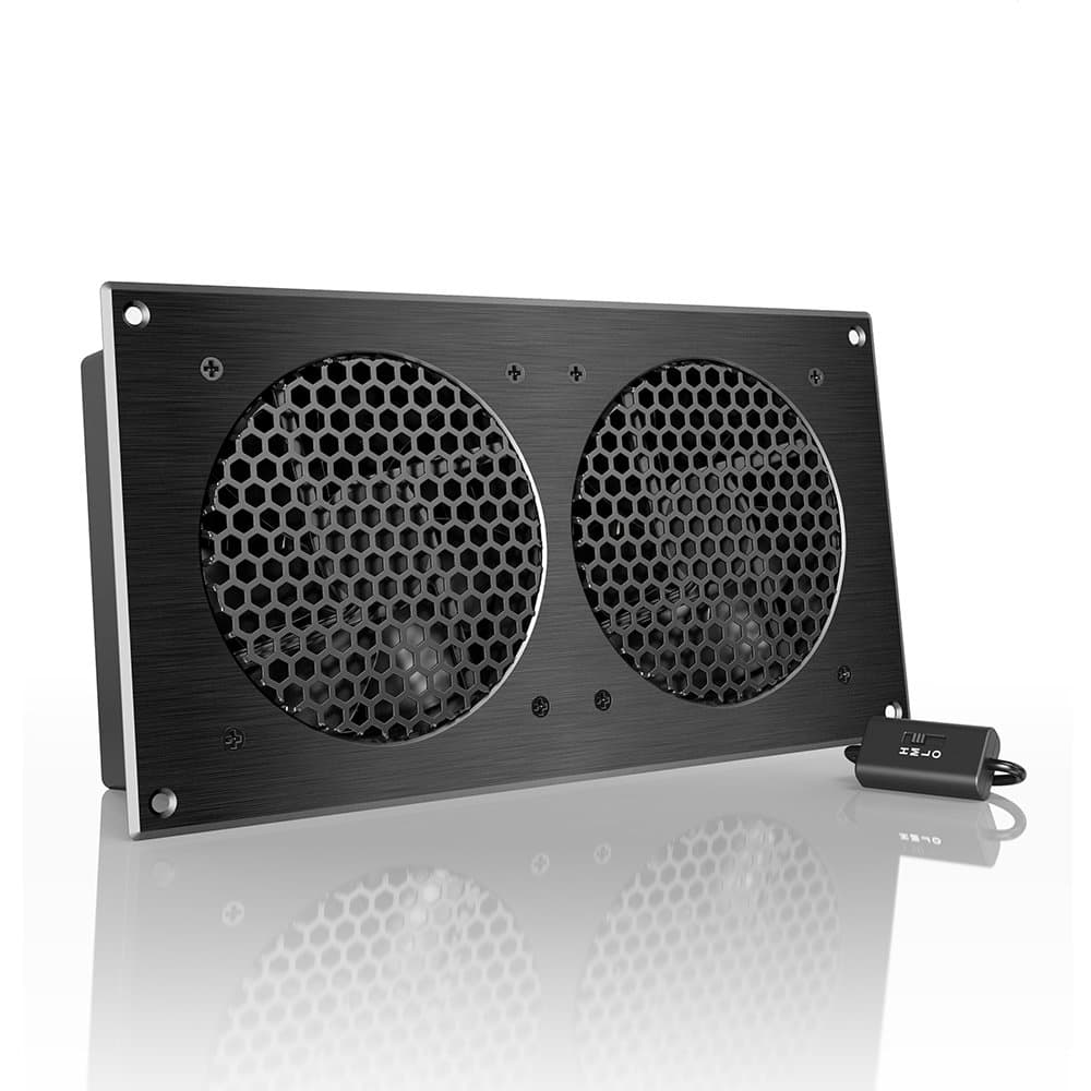 AIRPLATE S7, Quiet Cooling Fan System 12" with Speed Control, for Home Theater AV Cabinets
