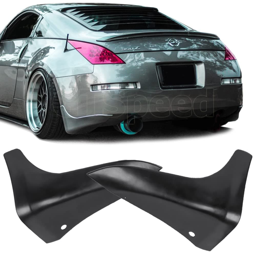 Compatible with/Replacement for Rear Bumper Lip, JDM Style PU Rear Lip Mud Splash Guards Black, Fits 2003 2004 2005 2006 2007 2008 2009 Nissan 350Z Z33 Fairlady Z Coupe
