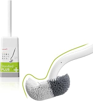 Marbarsse Bathroom Toilet Bowl Brush and Holder, Curved Design Dismount Toilet Brush for Deep Cleaning Under Rim, Best Toilet Brush Set, CompactToilet BowlCleaner Brush for Bathroom, 1 Pack