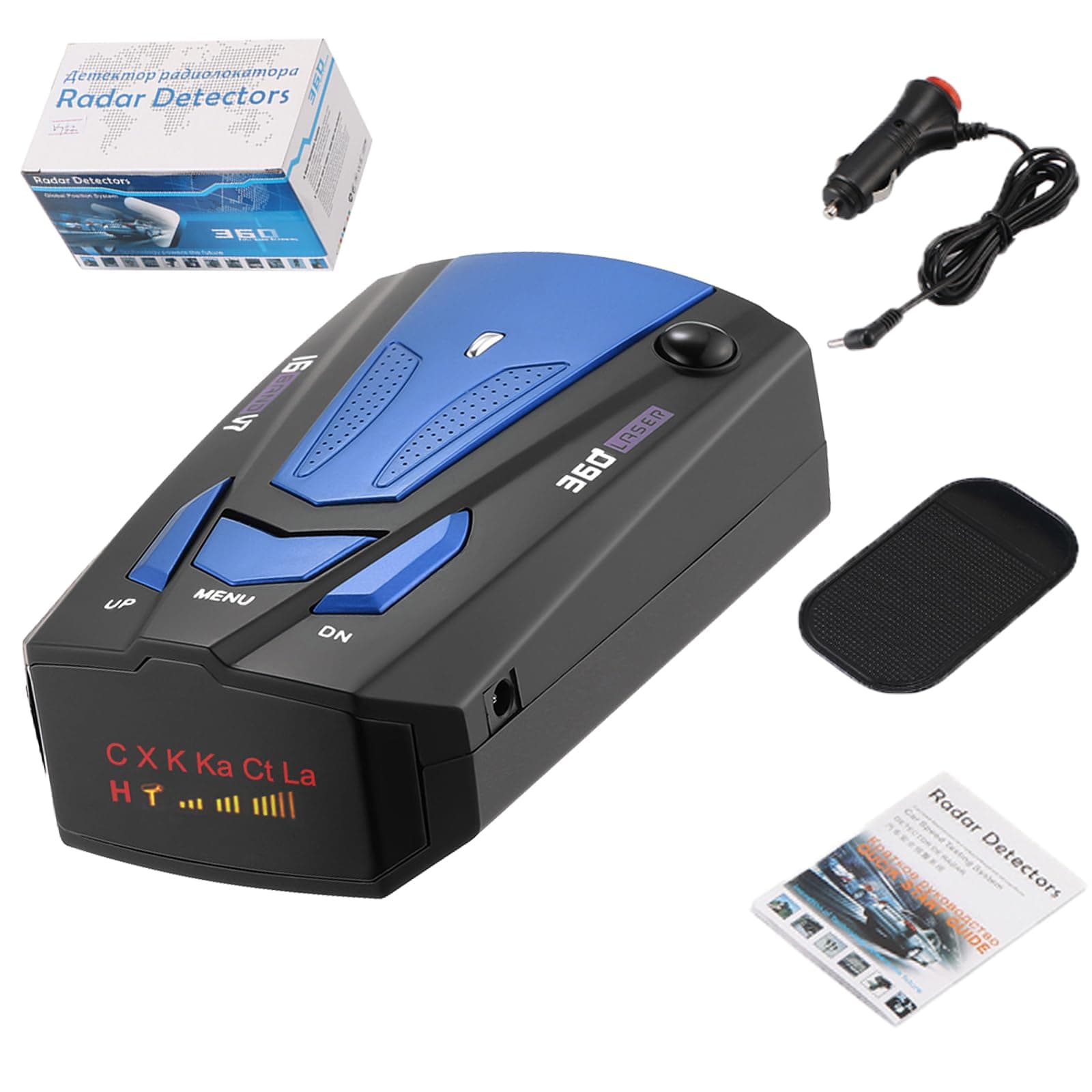 Mcflash Speed Camera Detector, Mcflash Radar Detector Car, Dc 12v Long Range Radar Detector with 360 Degree Protection, Car Speed Camera Detector with Voice Alerts Speed Camera Alerts (Blue)