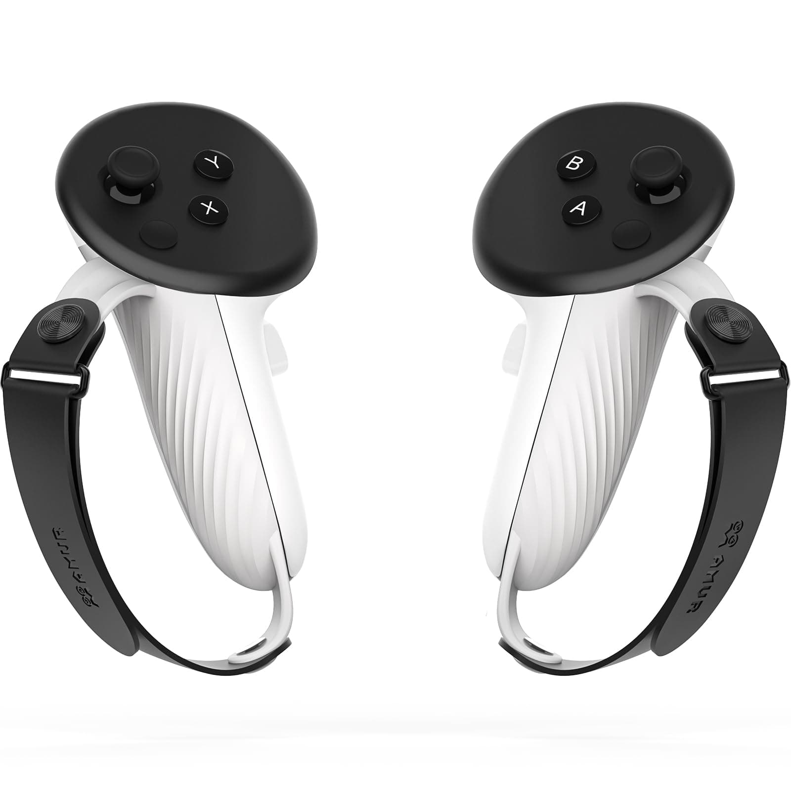 AMVR Controller Grips Compatible with Meta/Oculus Quest 3, Silicone Accessories Non-Slip Handle Cover, Adjustable Soft Hand Strap Fits Small and Medium Hands (Not Fit Official Charging Dock Battery)