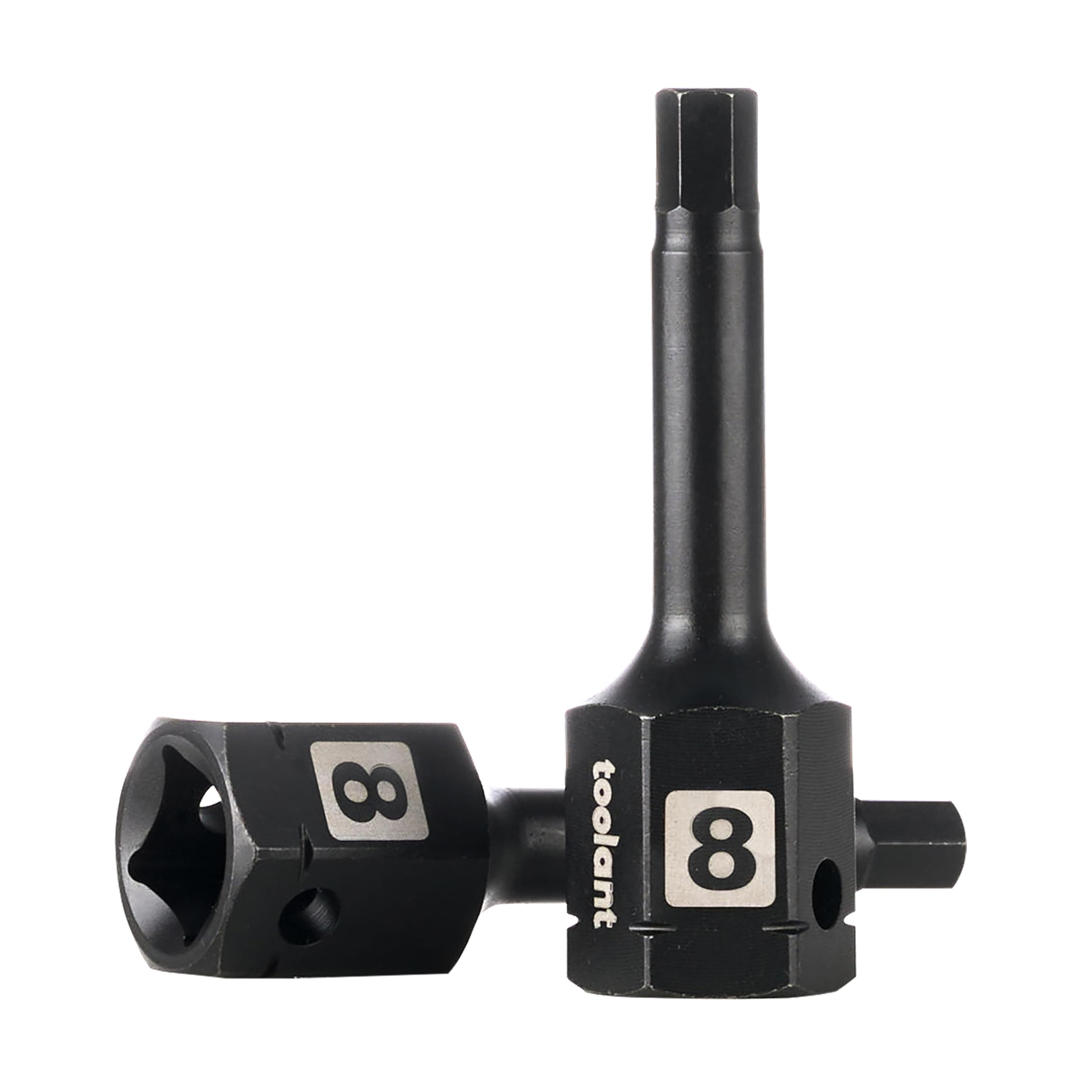 toolant 1/2" drive 8mm impact hex bit socket set 2PCS, Hex Drive, S2 Steel Air Drive Allen Socket set,Impact Grade,Anti-Roll Design