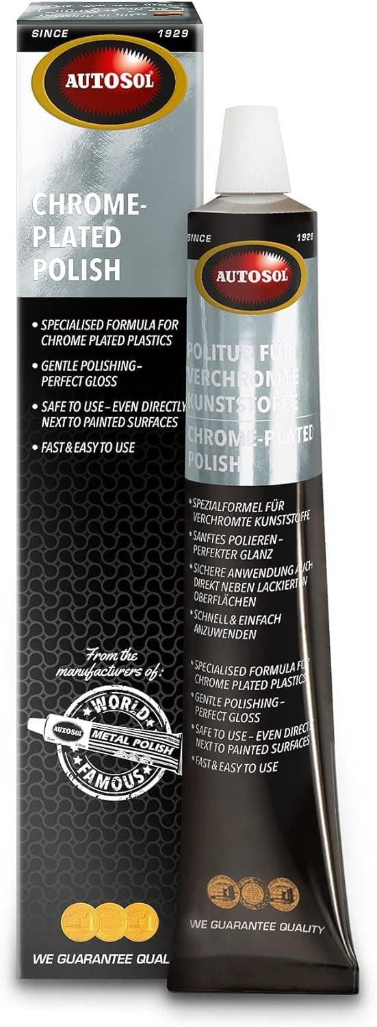 Chromed Plastic Cleaner, Paste Non-abrasive Chrome Cleaner Plastic Polish for Home, Bike, Boat and Car Cleaning 75ml Tube