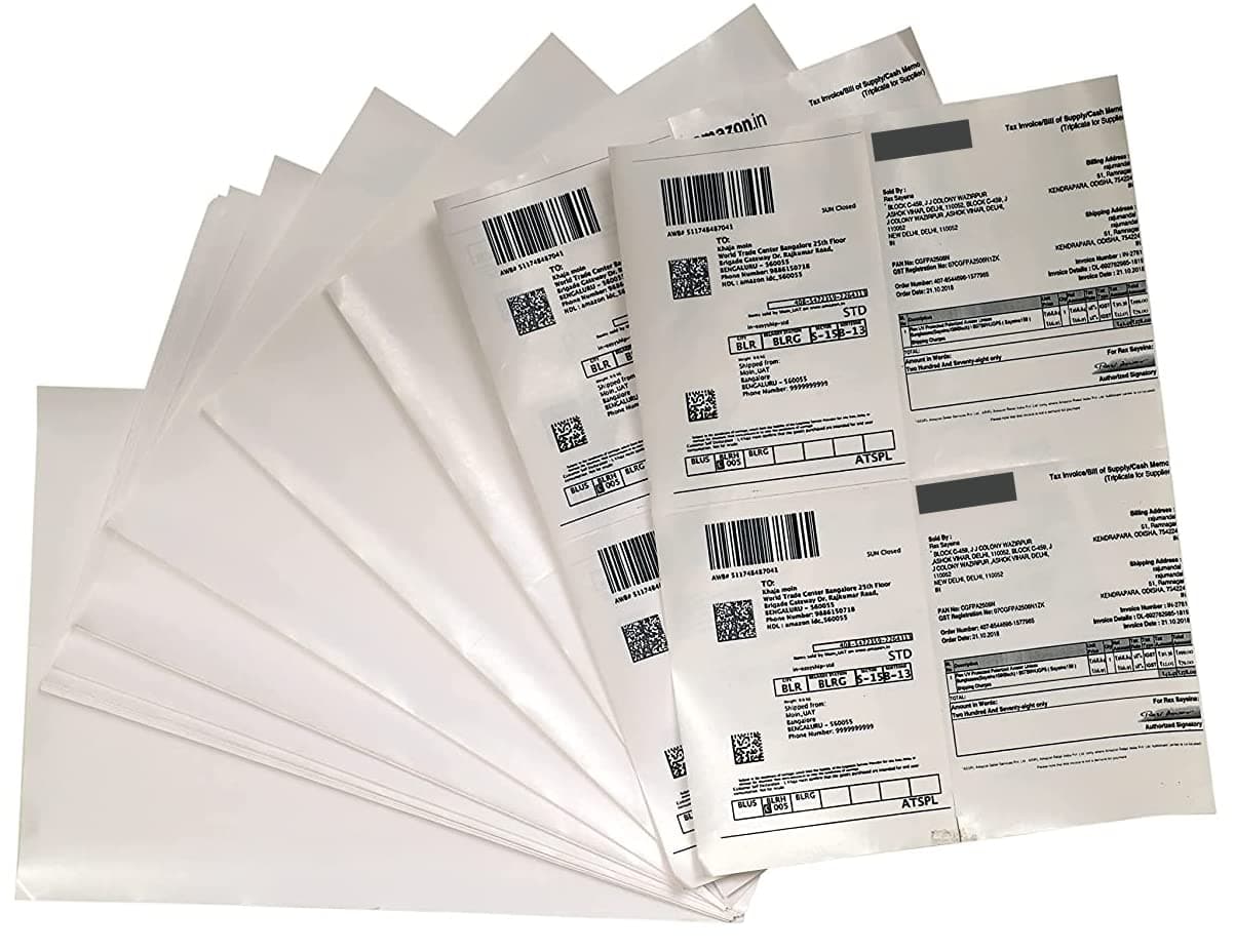 Easyship Sticky Labels (A4 Size Sheet with 4 Pre-Cut Labels Per Sheet) - to Print Order Labels & Invoices (100 Sheet)