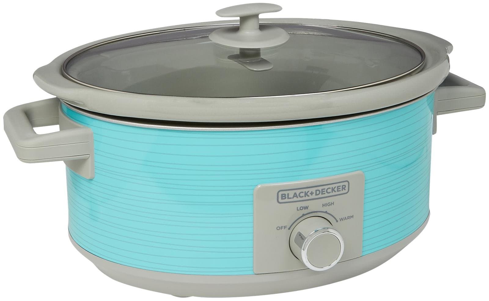 7-Quart Slow Cooker, SC2007D, Lid Holder, 3 Heat Settings, Extra Large Handles, Dishwasher Safe, Teal