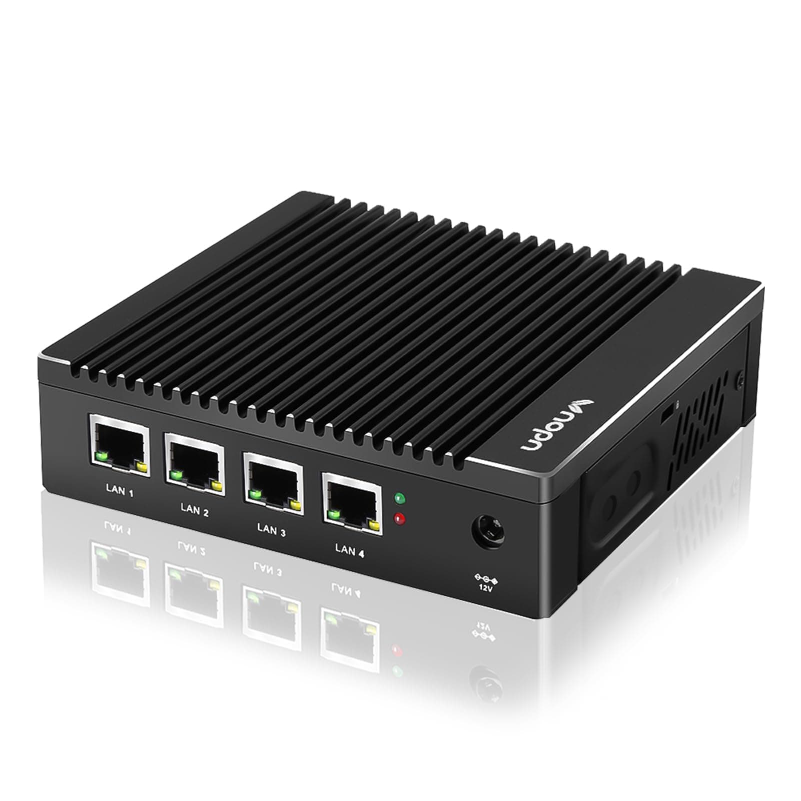 Micro Firewall Appliance Fanless Mini PC N3700 Quad Core, 4xIntel 2.5GbE i225/i226 Intel 4 Ports Dual HD, 8GB DDR3 128GB mSATA SSD Support AES NI Network Router Box No Wi-Fi (8G+128G)
