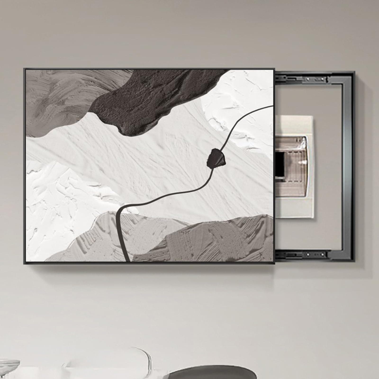 A,50X40cm, Electric Box Cover Push And Pull Modern Decorative Electric Box Cover Electric Meter Box Counters Decoration Hide Paintings Creative Simple Design Distribution Box Painting [Energy Class A]