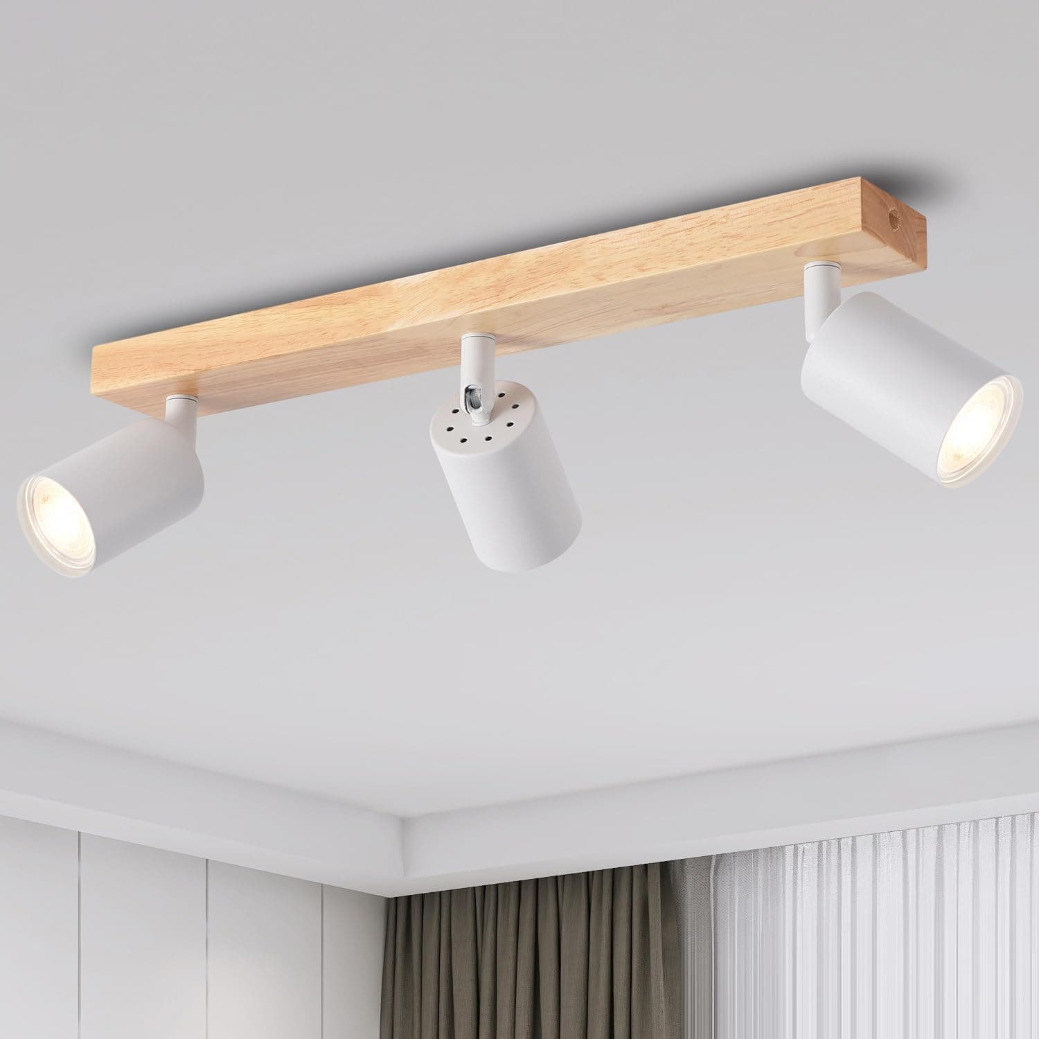 3 White GU10 Spot Ceiling Lights