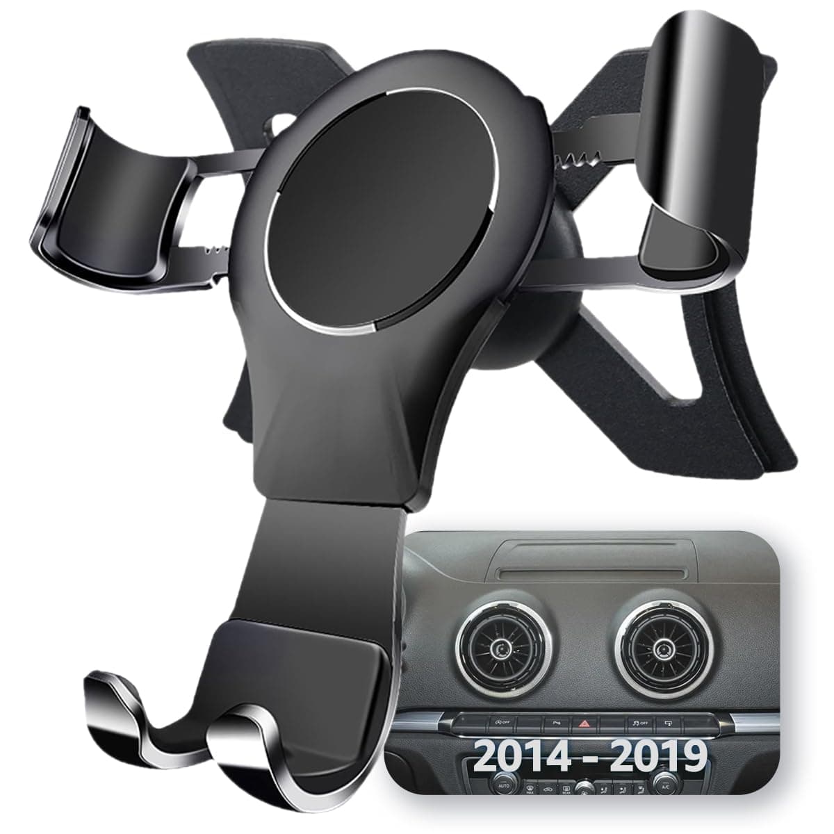 AYADA Phone Holder for A3 8V, 2013 2014 2015 2016 2017 2018 2019 S3 Hatchback Sedan Cabrio Accessories Phone Mount Cell Phone Holder Automobile Cradles Easy to Use Gravity Auto Lock Hands Free Stable