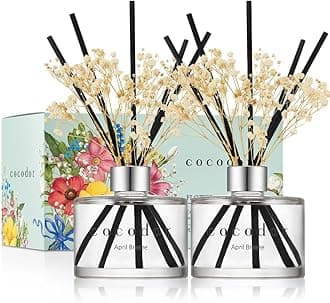 Cocod'or Preserved Real Flower Reed Diffuser/April Breeze / 6.7oz(200ml) / 2 Pack/Reed Diffuser Set, Oil Diffuser & Reed Diffuser Sticks, Home Decor & Office Decor, Fragrance and Gifts