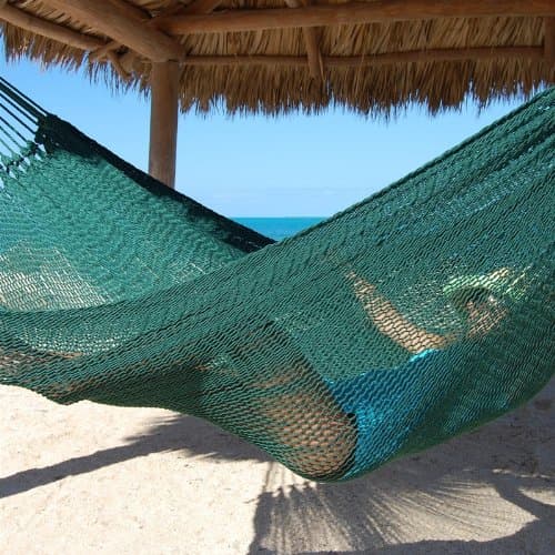 Beachside Hammocks Tropical Jumbo Mayan Hammock Green