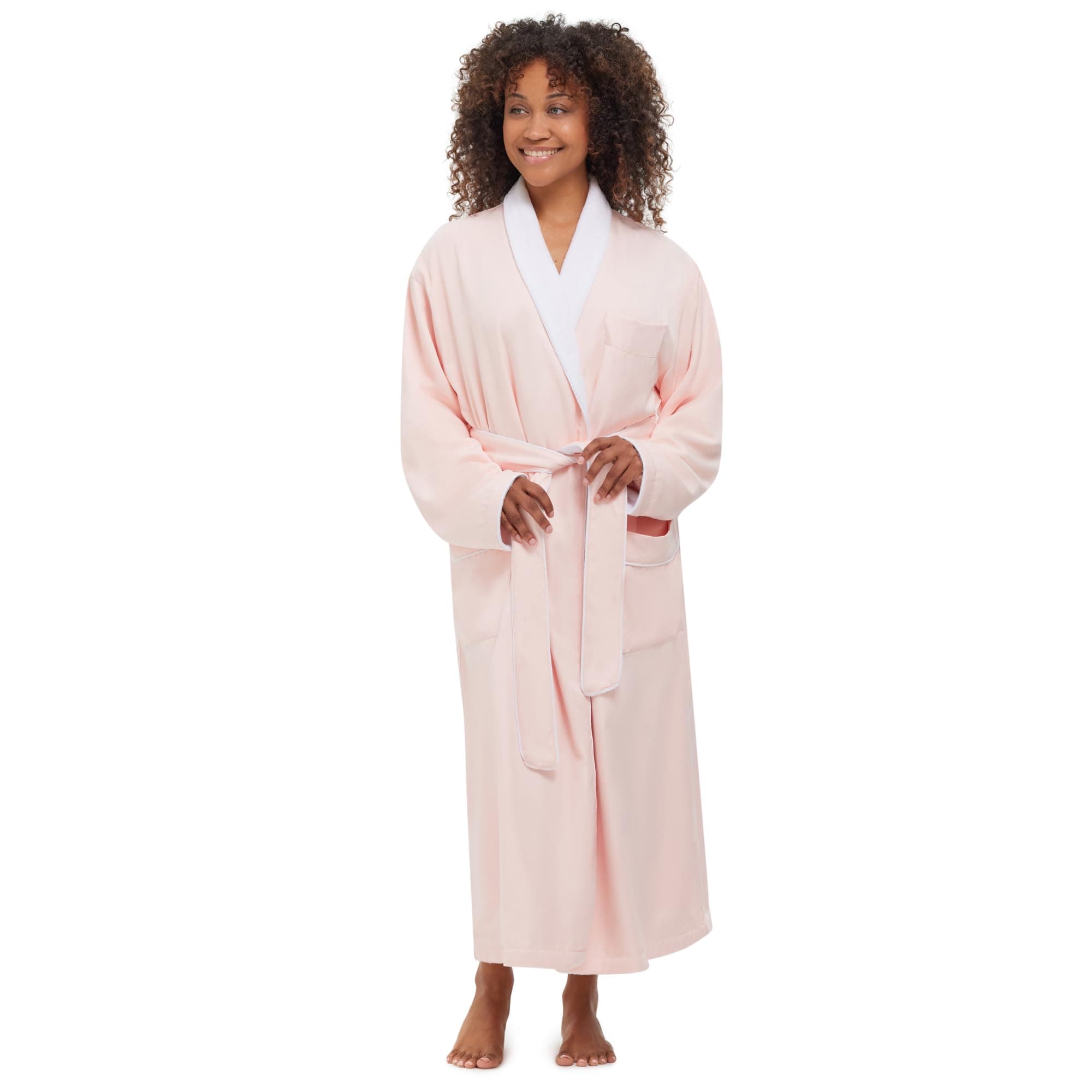 MONARCH Unisex Plush Lined Microfiber Bath Robe - Soft Shell with Polyester Lining, Resort-Grade Hotel & Spa Robe with Pocket